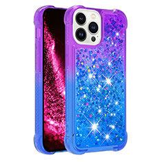 Custodia Silicone Cover Morbida Bling-Bling S02 per Apple iPhone 15 Pro Viola