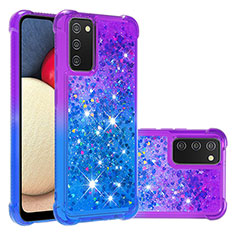 Custodia Silicone Cover Morbida Bling-Bling S02 per Samsung Galaxy A02s Viola