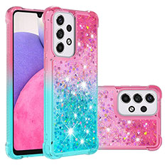 Custodia Silicone Cover Morbida Bling-Bling S02 per Samsung Galaxy A33 5G Rosa