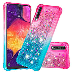 Custodia Silicone Cover Morbida Bling-Bling S02 per Samsung Galaxy A50 Rosa