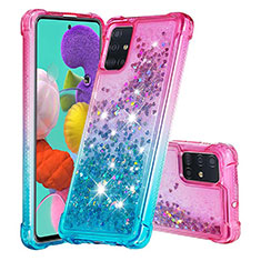 Custodia Silicone Cover Morbida Bling-Bling S02 per Samsung Galaxy A51 4G Rosa