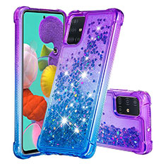 Custodia Silicone Cover Morbida Bling-Bling S02 per Samsung Galaxy A51 5G Viola