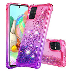 Custodia Silicone Cover Morbida Bling-Bling S02 per Samsung Galaxy A71 4G A715 Rosa Caldo