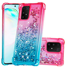 Custodia Silicone Cover Morbida Bling-Bling S02 per Samsung Galaxy A91 Rosa
