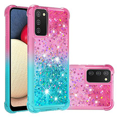 Custodia Silicone Cover Morbida Bling-Bling S02 per Samsung Galaxy M02s Rosa