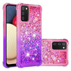 Custodia Silicone Cover Morbida Bling-Bling S02 per Samsung Galaxy M02s Rosa Caldo