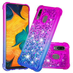 Custodia Silicone Cover Morbida Bling-Bling S02 per Samsung Galaxy M10S Viola