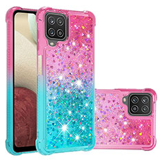 Custodia Silicone Cover Morbida Bling-Bling S02 per Samsung Galaxy M12 Rosa