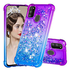 Custodia Silicone Cover Morbida Bling-Bling S02 per Samsung Galaxy M30s Viola