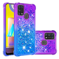 Custodia Silicone Cover Morbida Bling-Bling S02 per Samsung Galaxy M31 Viola