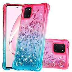 Custodia Silicone Cover Morbida Bling-Bling S02 per Samsung Galaxy M60s Rosa