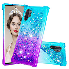 Custodia Silicone Cover Morbida Bling-Bling S02 per Samsung Galaxy Note 10 Plus 5G Cielo Blu