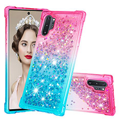 Custodia Silicone Cover Morbida Bling-Bling S02 per Samsung Galaxy Note 10 Plus 5G Rosa