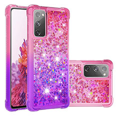 Custodia Silicone Cover Morbida Bling-Bling S02 per Samsung Galaxy S20 Lite 5G Rosa Caldo