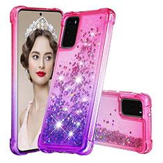 Custodia Silicone Cover Morbida Bling-Bling S02 per Samsung Galaxy S20 Rosa Caldo