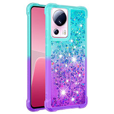 Custodia Silicone Cover Morbida Bling-Bling S02 per Xiaomi Mi 13 Lite 5G Cielo Blu