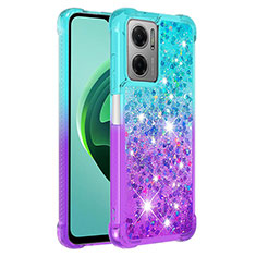 Custodia Silicone Cover Morbida Bling-Bling S02 per Xiaomi Redmi Note 11E 5G Cielo Blu