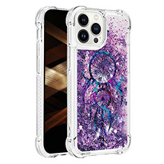 Custodia Silicone Cover Morbida Bling-Bling S03 per Apple iPhone 14 Pro Viola