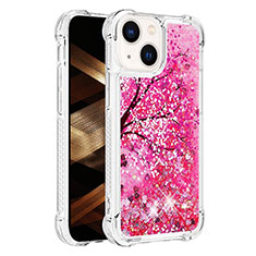 Custodia Silicone Cover Morbida Bling-Bling S03 per Apple iPhone 15 Rosa Caldo