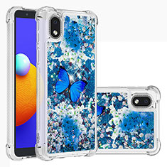 Custodia Silicone Cover Morbida Bling-Bling S03 per Samsung Galaxy A01 Core Blu