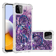 Custodia Silicone Cover Morbida Bling-Bling S03 per Samsung Galaxy A22 5G Viola