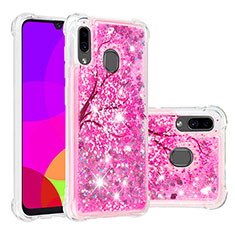 Custodia Silicone Cover Morbida Bling-Bling S03 per Samsung Galaxy A30 Rosa Caldo