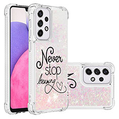 Custodia Silicone Cover Morbida Bling-Bling S03 per Samsung Galaxy A33 5G Rosa