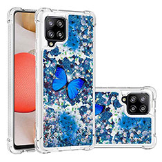 Custodia Silicone Cover Morbida Bling-Bling S03 per Samsung Galaxy A42 5G Blu