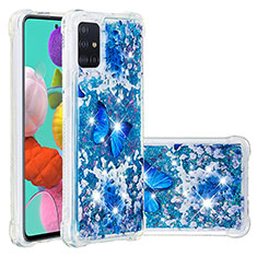 Custodia Silicone Cover Morbida Bling-Bling S03 per Samsung Galaxy A51 4G Blu