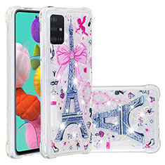 Custodia Silicone Cover Morbida Bling-Bling S03 per Samsung Galaxy A51 4G Rosa