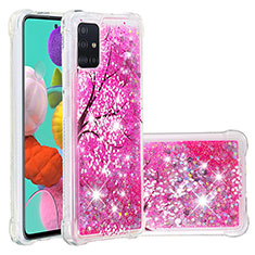 Custodia Silicone Cover Morbida Bling-Bling S03 per Samsung Galaxy A51 4G Rosa Caldo