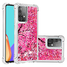 Custodia Silicone Cover Morbida Bling-Bling S03 per Samsung Galaxy A52 5G Rosa Caldo