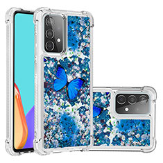 Custodia Silicone Cover Morbida Bling-Bling S03 per Samsung Galaxy A52s 5G Blu