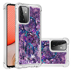 Custodia Silicone Cover Morbida Bling-Bling S03 per Samsung Galaxy A72 5G Viola