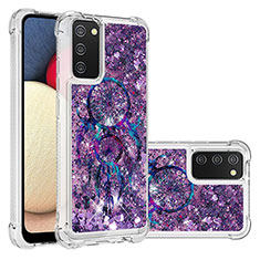 Custodia Silicone Cover Morbida Bling-Bling S03 per Samsung Galaxy F02S SM-E025F Viola