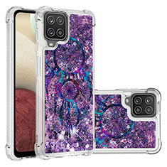 Custodia Silicone Cover Morbida Bling-Bling S03 per Samsung Galaxy F12 Viola