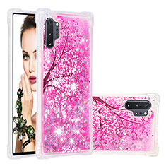Custodia Silicone Cover Morbida Bling-Bling S03 per Samsung Galaxy Note 10 Plus 5G Rosa Caldo