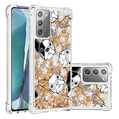 Custodia Silicone Cover Morbida Bling-Bling S03 per Samsung Galaxy Note 20 5G Oro