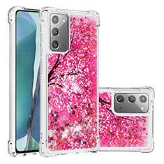 Custodia Silicone Cover Morbida Bling-Bling S03 per Samsung Galaxy Note 20 5G Rosa Caldo