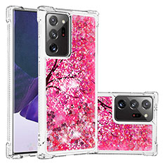 Custodia Silicone Cover Morbida Bling-Bling S03 per Samsung Galaxy Note 20 Ultra 5G Rosa Caldo