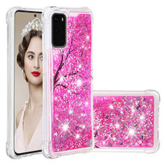 Custodia Silicone Cover Morbida Bling-Bling S03 per Samsung Galaxy S20 5G Rosa Caldo