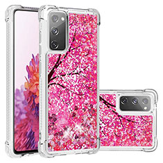Custodia Silicone Cover Morbida Bling-Bling S03 per Samsung Galaxy S20 FE 4G Rosa Caldo