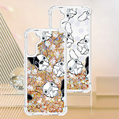 Custodia Silicone Cover Morbida Bling-Bling YB1 per Samsung Galaxy A34 5G Oro