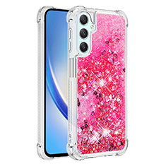 Custodia Silicone Cover Morbida Bling-Bling YB3 per Samsung Galaxy A24 4G Rosa Caldo