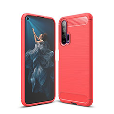 Custodia Silicone Cover Morbida Line C01 per Huawei Honor 20 Pro Rosso