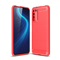 Custodia Silicone Cover Morbida Line C01 per Huawei Honor X10 5G Rosso