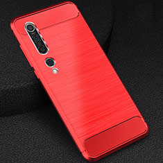 Custodia Silicone Cover Morbida Line C01 per Xiaomi Mi 10 Rosso