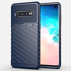 Custodia Silicone Cover Morbida Line C02 per Samsung Galaxy S10 Blu