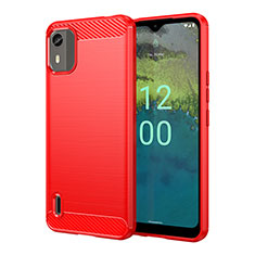 Custodia Silicone Cover Morbida Line MF1 per Nokia C12 Plus Rosso