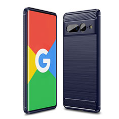 Custodia Silicone Cover Morbida Line per Google Pixel 7 Pro 5G Blu